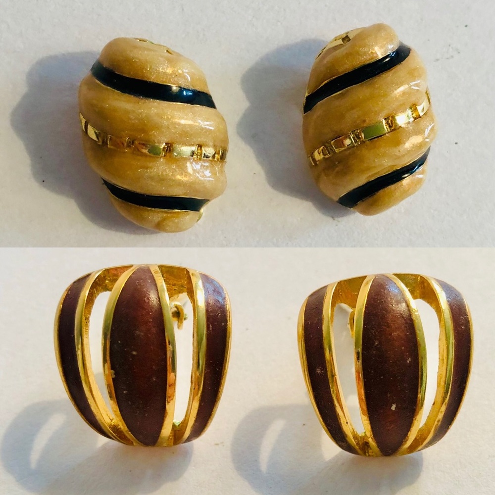 Vintage ORENA PARIS Clip-On Earrings (2 pairs)